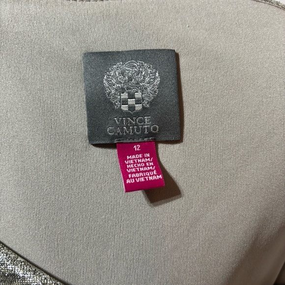 BOGO Vince Camuto Metallic Cowl Neck Sheath Silver Size 12 - Picture 6 of 11